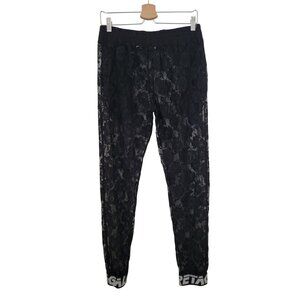 Ruben Galarreta Black Lace Roses Floral Joggers Men's Size M